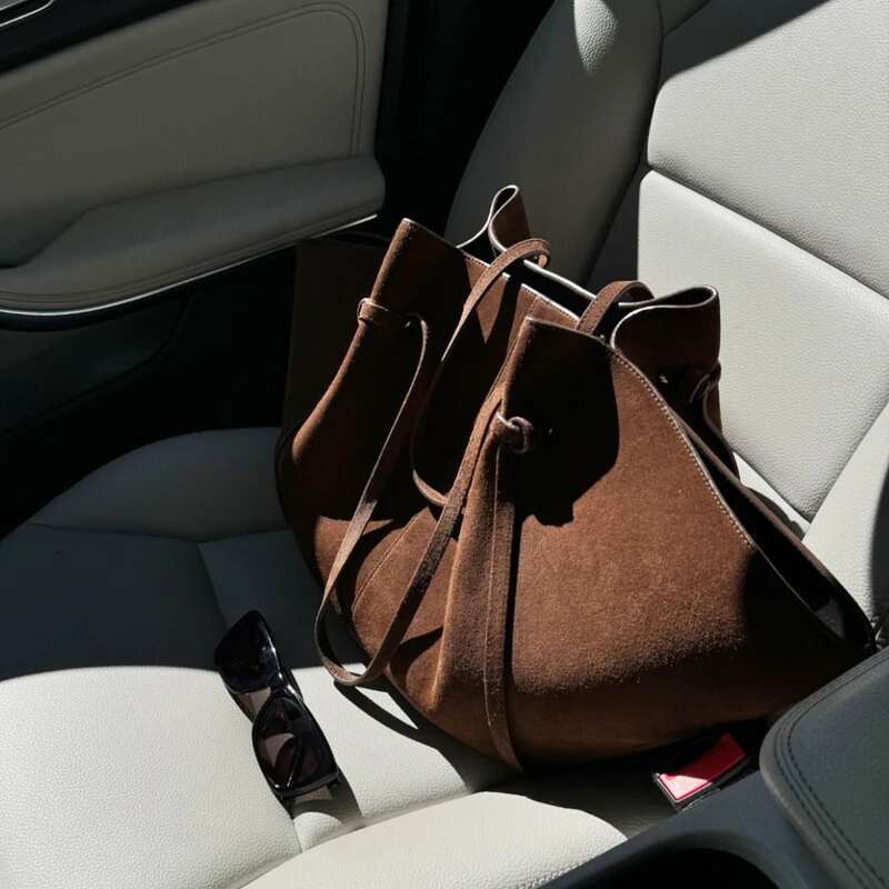 Custom Name Initials Large Capacity Faux Suede Tote Bags For Women Designer Handbags Purses 2024 New In Underarm Shoulder