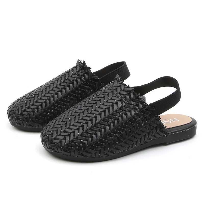 Slipper Spring and summer girls shoes woven and knitted design childrens flat shoes childrens summer sandals princess sweet and soft fashion S25326