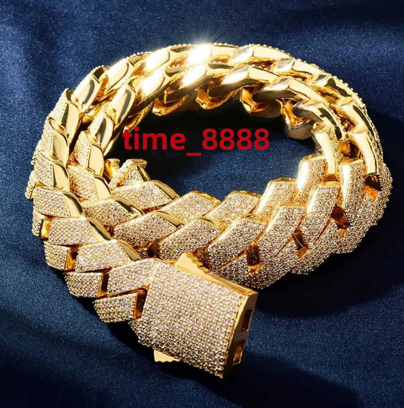 Miami Cuban Link Chain with Moissanite Round Brilliant Cut - Gold Luxury Custom Jewelry for Men