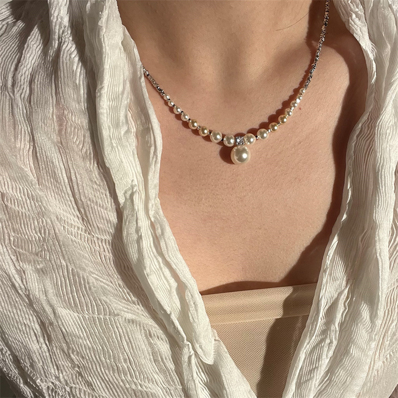 Classic Silver Finish Pearls on a Fine Chain - Timeless Neckwear for Every Occasion