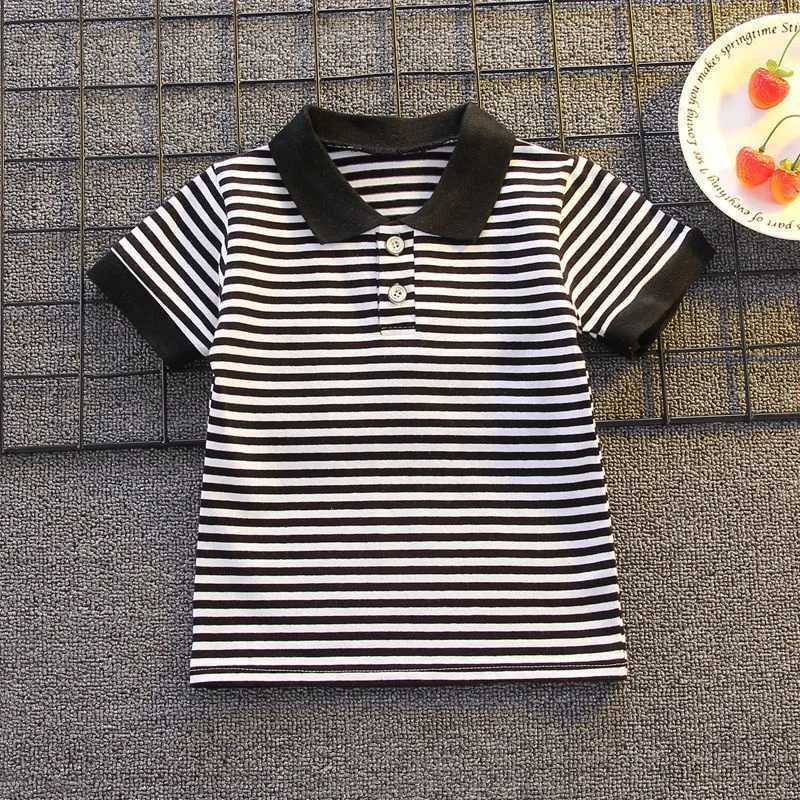 Summer childrens set baby boy fashion striped set childrens casual shirt+shorts 2PCS children 1-5Y cotton short sleeved trend clothingT250327