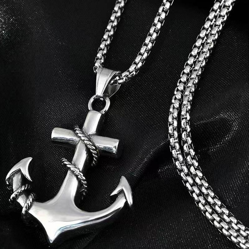 Caribbean Pirate Ship Anchor Necklace - Retro Trendy Pendant