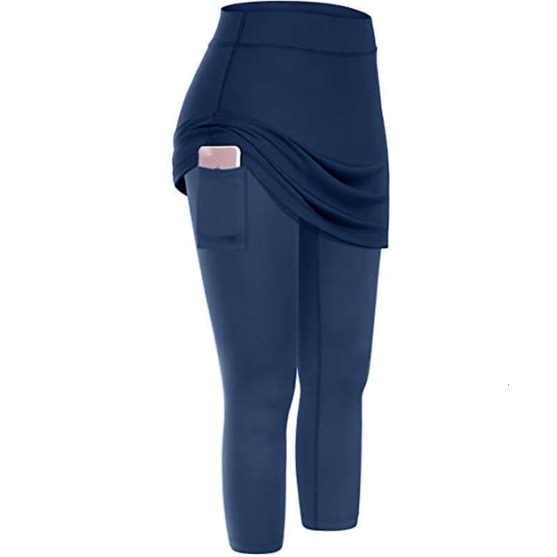 Women Yoga Pants New Autumn And Winter Wearable Fake Two Piece Women S Casual Pocket Sports Fitness Running Yoga Tennis Short Skirt
