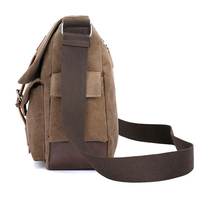 Mens retro canvas bag mens casual cross body messenger travel shoulder Bolsa Masculina highquality 250326
