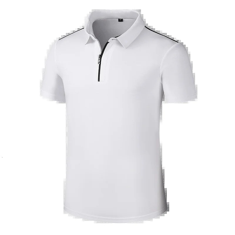Large mens polo shirt with collar and short sleeved top quick drying loose summer half zipper big fat Plus 7XL 6XL beige 250327
