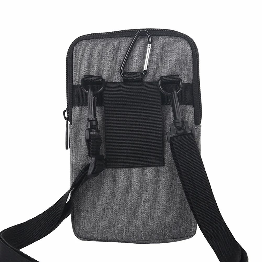 Canvas shoulder bag mens solid color horizontal casual and fashionable mobile phone camping hunting small square wallet 250326