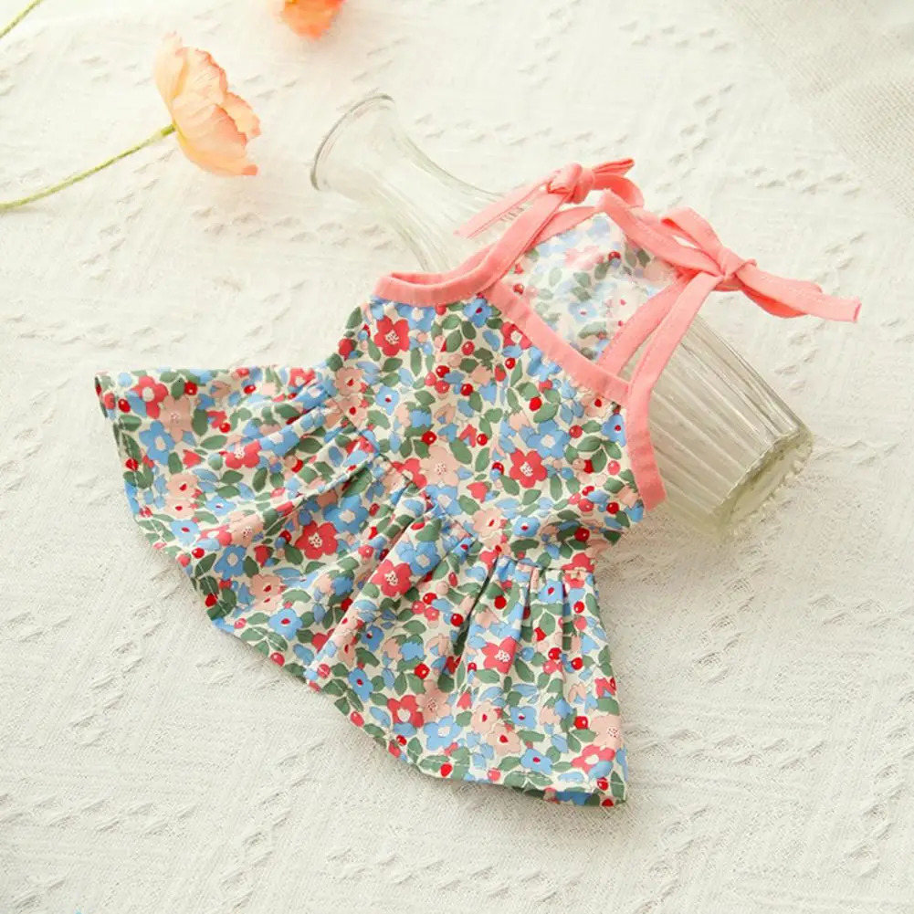 Dog Clothes Great Super Soft Puppy Dress Summer Floral Printing Pet Cat Dog Skirt Decor Pet Supplies 250326