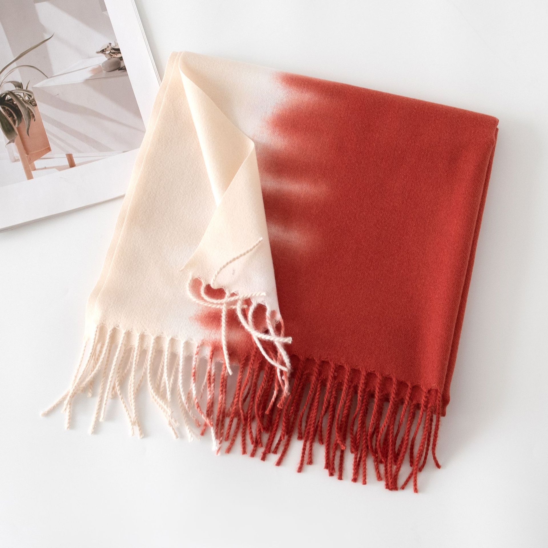 KK3 24 new wool scarf feel cashmere ladies high-grade tassel thickened neck warm plaid versatile shawl
