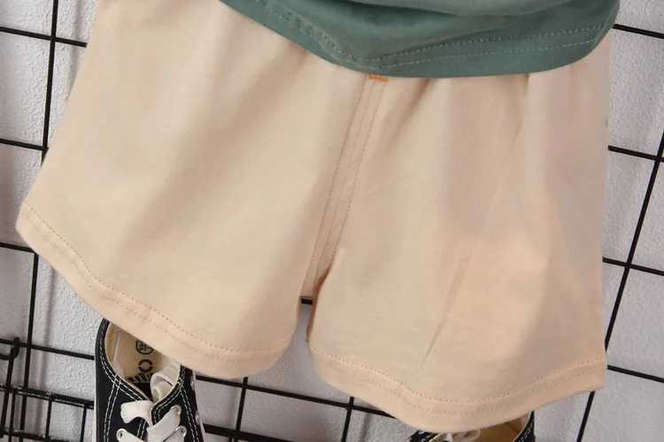 0-5-year-old boy simple Korean fashion T-shirt+baby summer cotton shorts setT250327