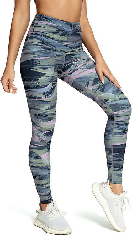 Women Yoga Pants Hot Selling Printed Waisted And High Elasticity Patchwork Sports Yoga Leggings YJ