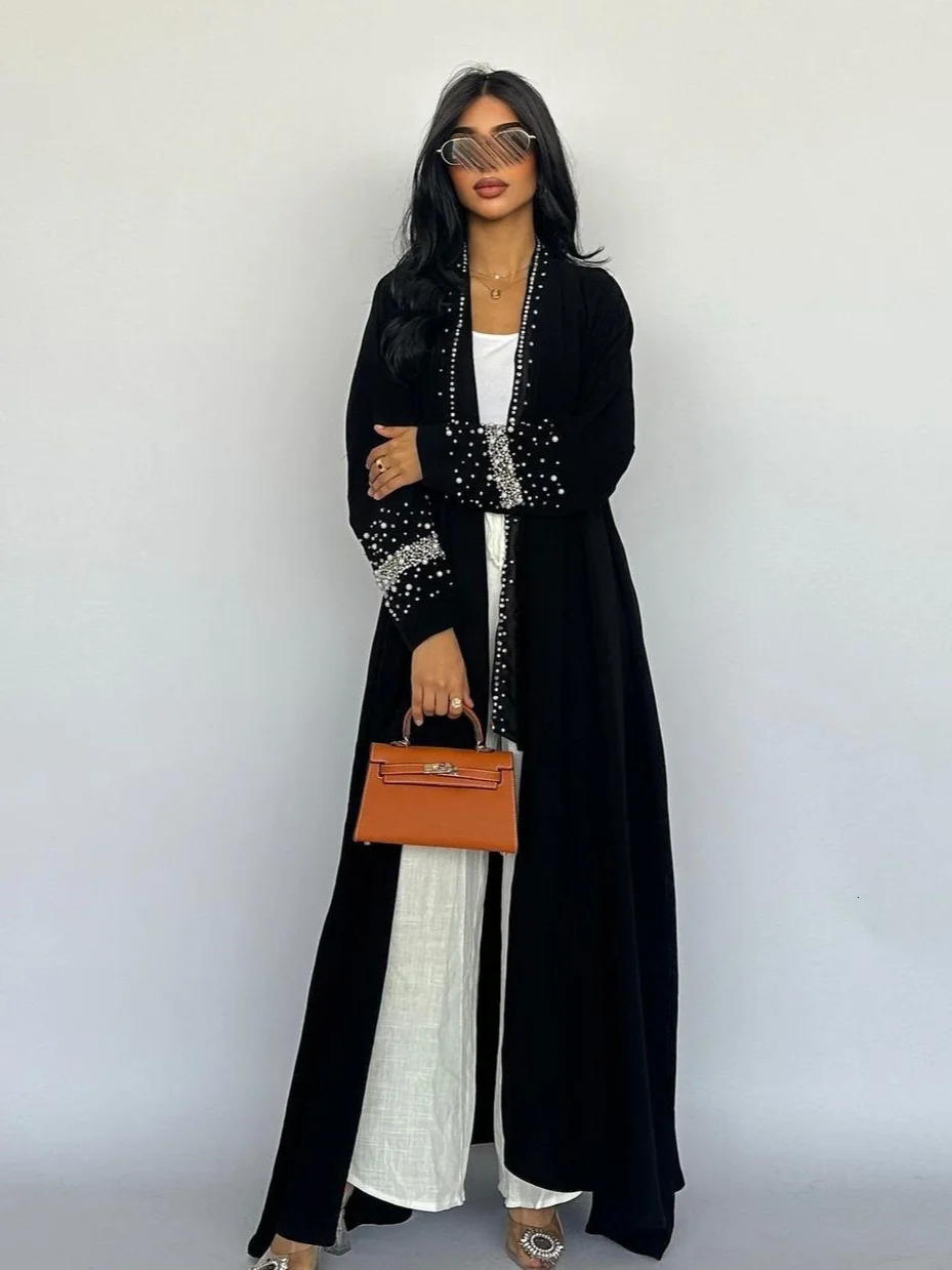 Eid al Fitr Muslim Diamond Pearl Abaya Womens Shawl Abayas Jarabia Party Dress Dubai Kaftan Vishidos Lagos Robe 250326