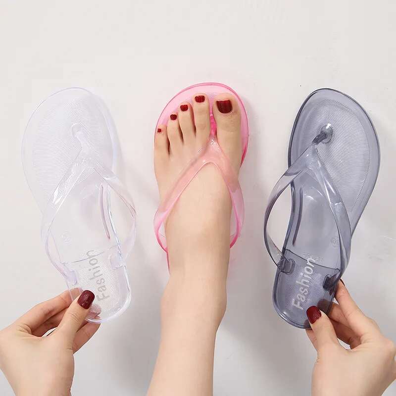 Beach Flat Transparent Clip Toe Flip ps Women Shoes Female Casual Non-slip Light Slippers Ladies Slides Footwear