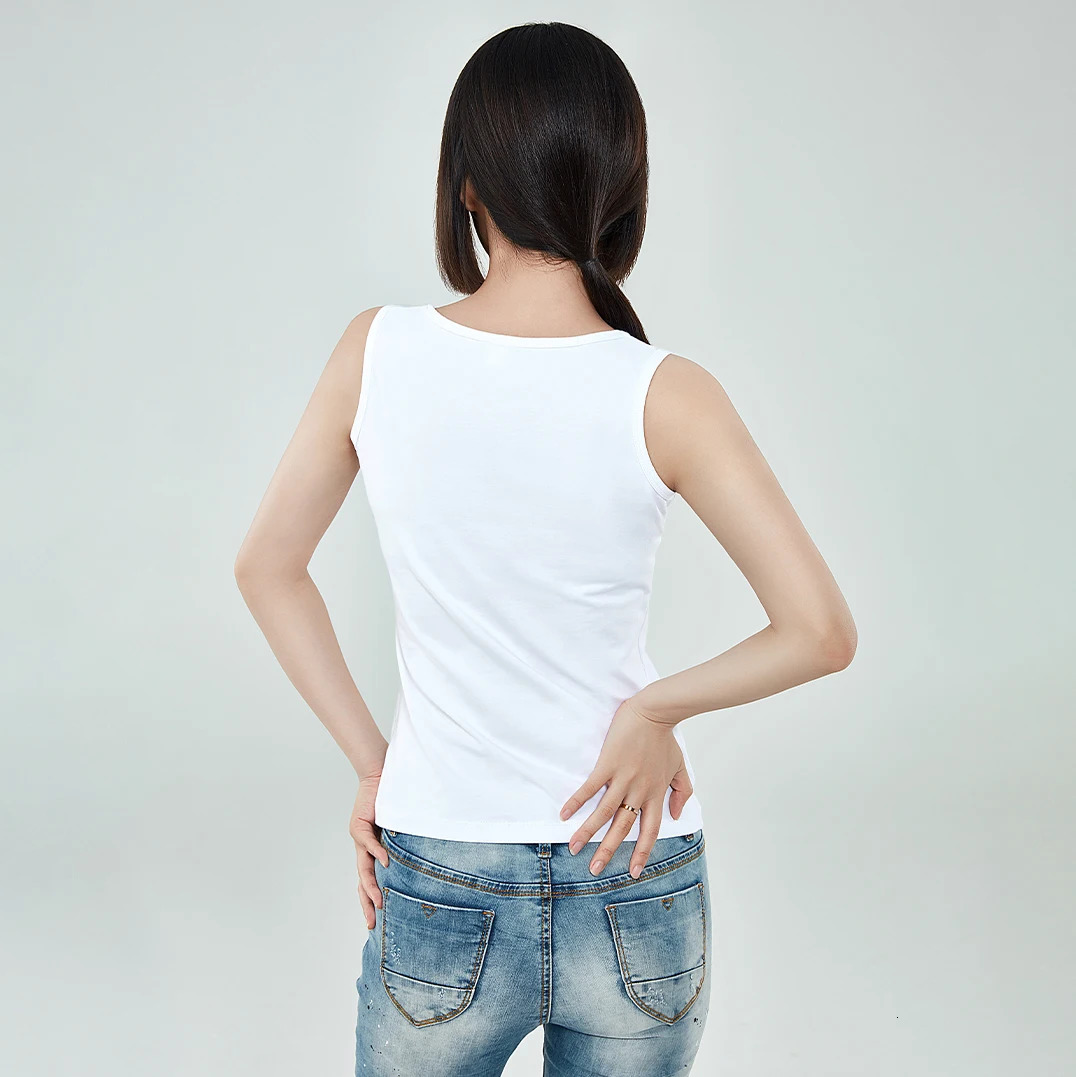 2Packs womens sleeveless summer top Cotton casual Tshirt ONECK vest solid clothing 250326