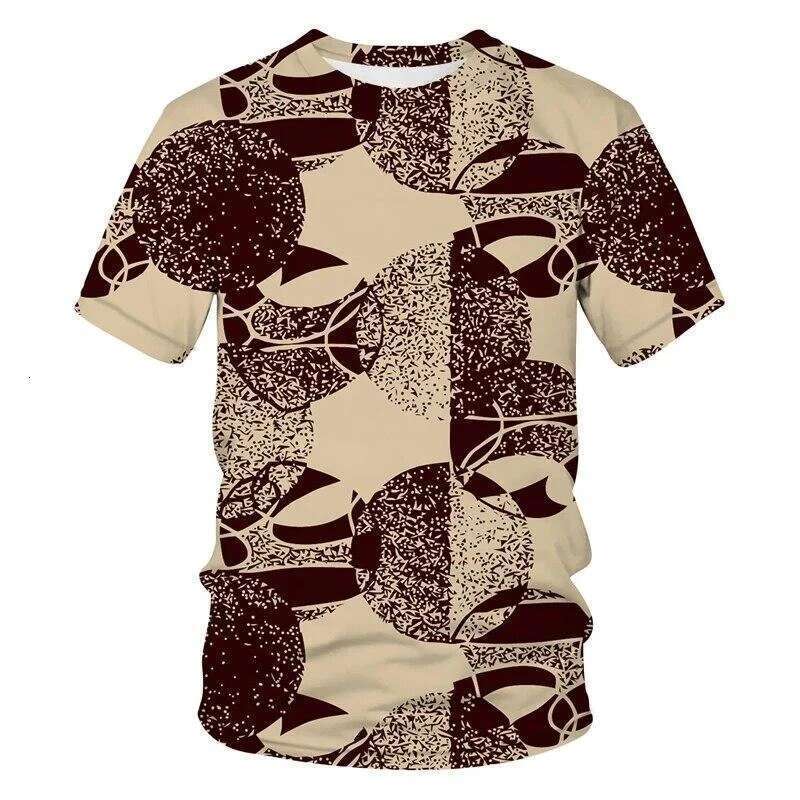 Art Graffiti Pattern T shirt Men s Street Clothing Round Neck D Printed Hip Hop Harajuku Soft Stripe
