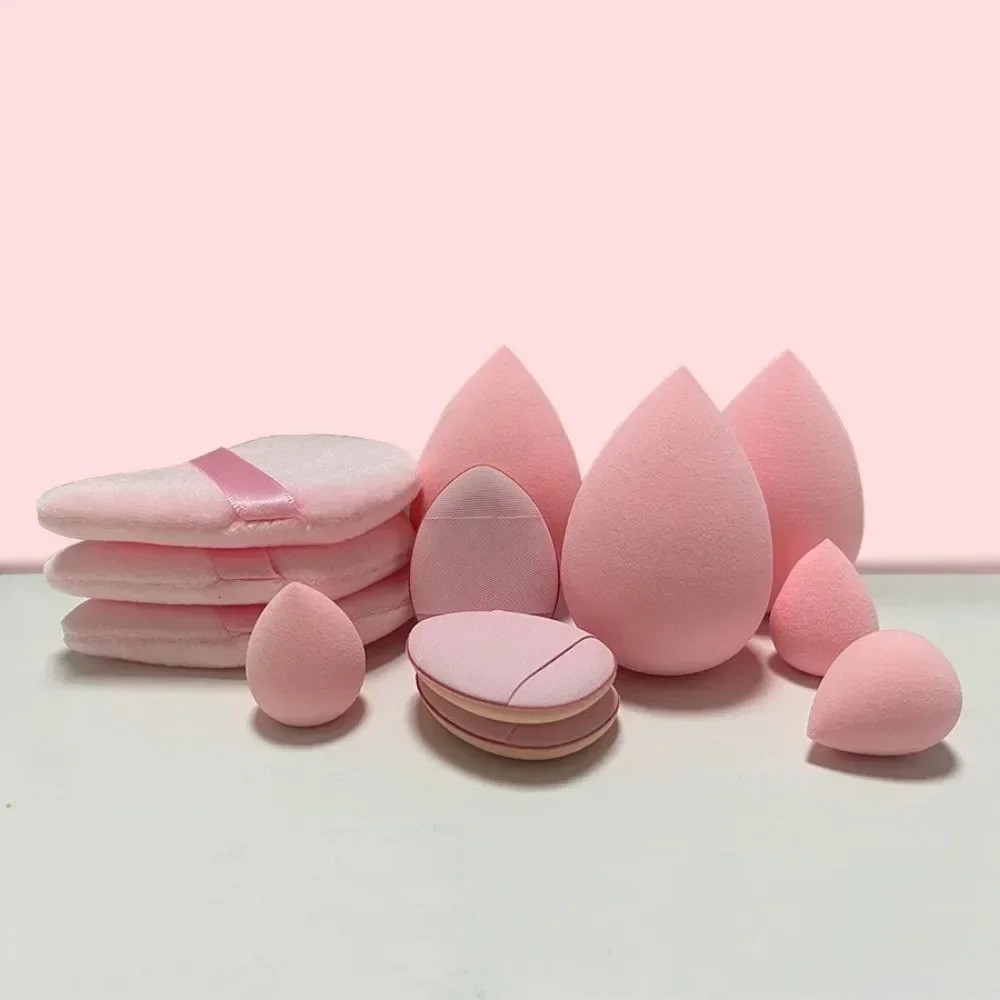 12Pcs Makeup Sponge Velvet Triangle Powder Puff Face Finger Puffs Mini Beauty Egg Liquid Foundation Tools Make Up Accessories 250317