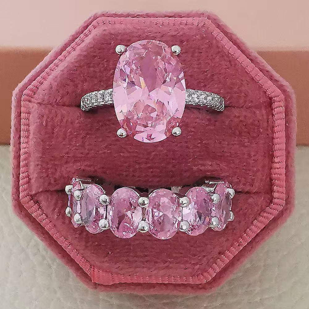 Luxury Moissanite Wedding Ring Set - 925 Sterling Silver with Radiant Cut Black Party Diamonds for Women