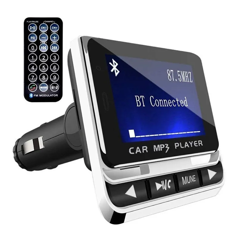 FM12B Bluetooth Mp3 Player with Display Remote Wireless FM Transmitter LCD SN Car Kit Support TF Card U Disk