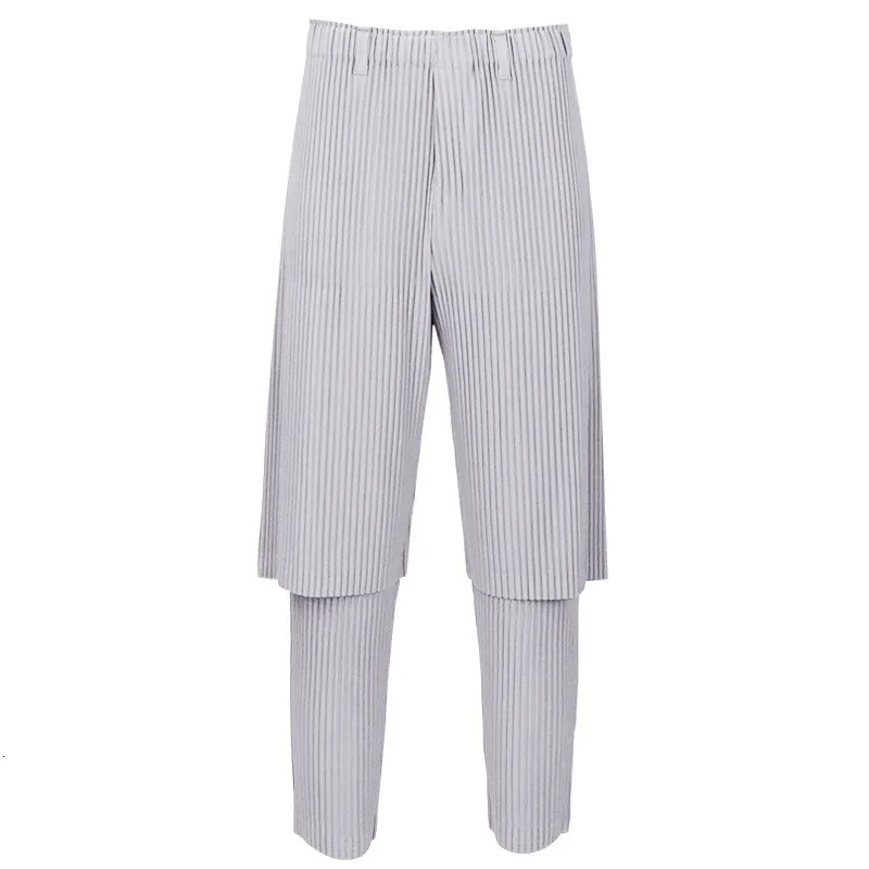 Miyake pleated Japanese casual pants mens spring and summer loose fit youth sports simple fashionable harem 250327