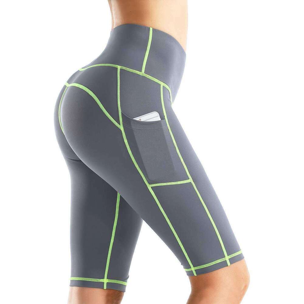 Women Yoga Pants New Spring And Summer Sports Seven Point Contrasting Shorts High Waisted Elastic Fitness Women S Pants YJ