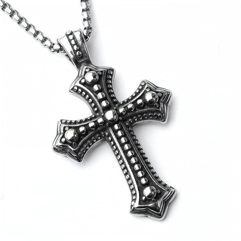 Retro Hip Hop Titanium Cross Necklace - Essential Punk Pendant for Trendy Men