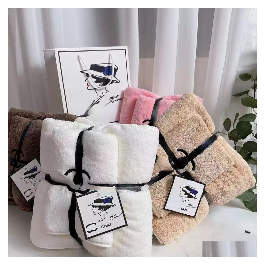 Towel Fashion Coral Bath Velvet Home Quick Drying Absorbent Gift Set Drop Delivery Garden Textiles Dh6Wu S25610