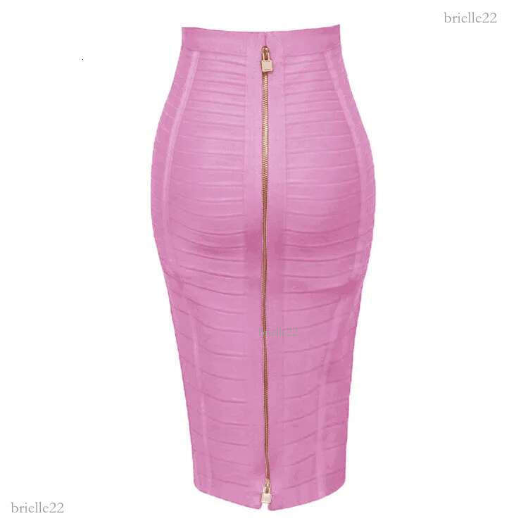 12 Colors Sexy Solid Zipper Orange Blue Black Bandage Skirt Women Elastic Bodycon Summer Pencil Skirt 55cm