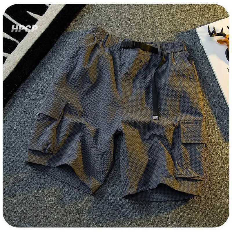 Texture ice silk workwear mens short sleeved shirt and short sleeved two-piece set summer cool quick drying loose topXJ250326