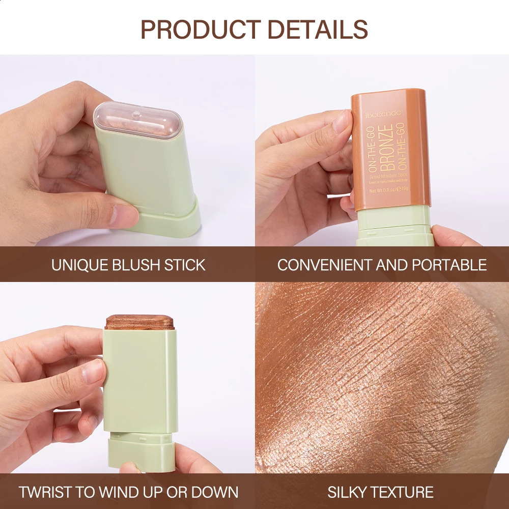 Bronzer Shading Stick Makeup Contour Sticks Peach Highlighter for Face Blush Body Glitter Cosmetics Blusher Korean Powder 250327
