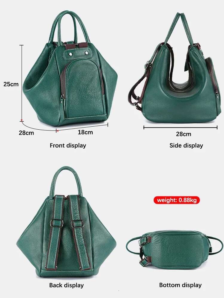 Zency Genuine Leather Women's Backpack Knapsack 2024 Designer Shoulder Rucksack For Travel Large Capacity Bag