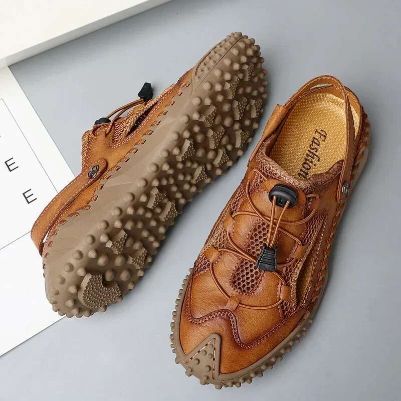 Summer for Men Comfortable Men's Man Beach Sandals Original Brands Shoes Man's Leather Sandal Trend
