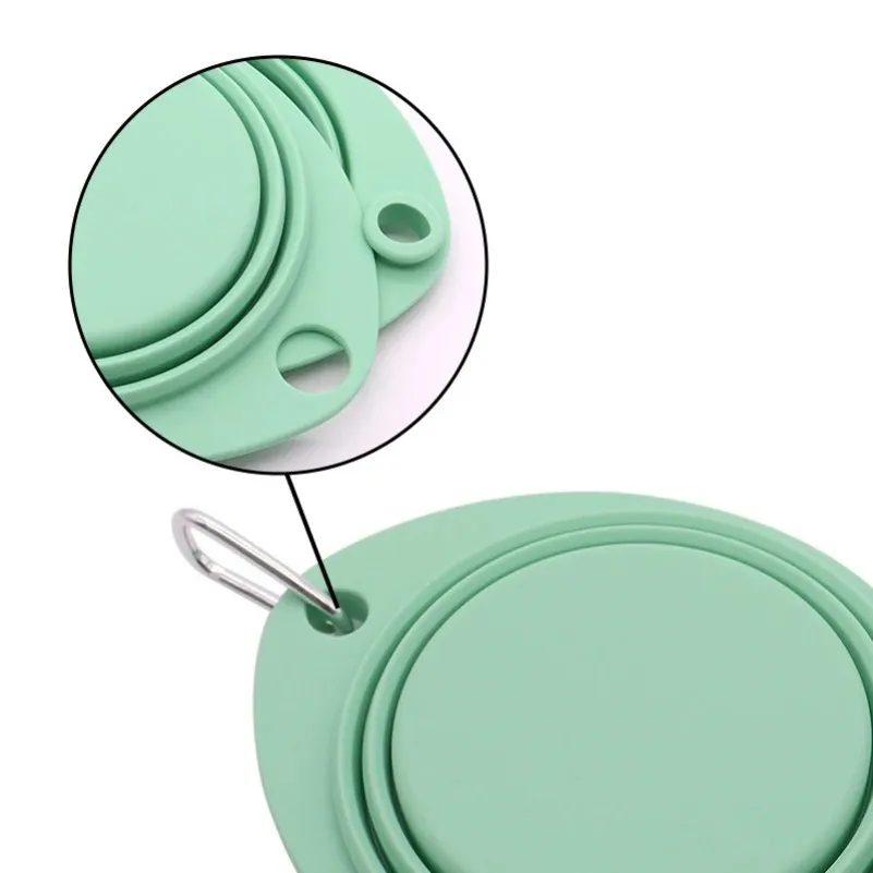 Foldable Dog Bowl Silicone Double Bowl Collapsible Dog Food Bowl Water Outdoor Pet Travel Drinking Bowl for Dogs Feeder