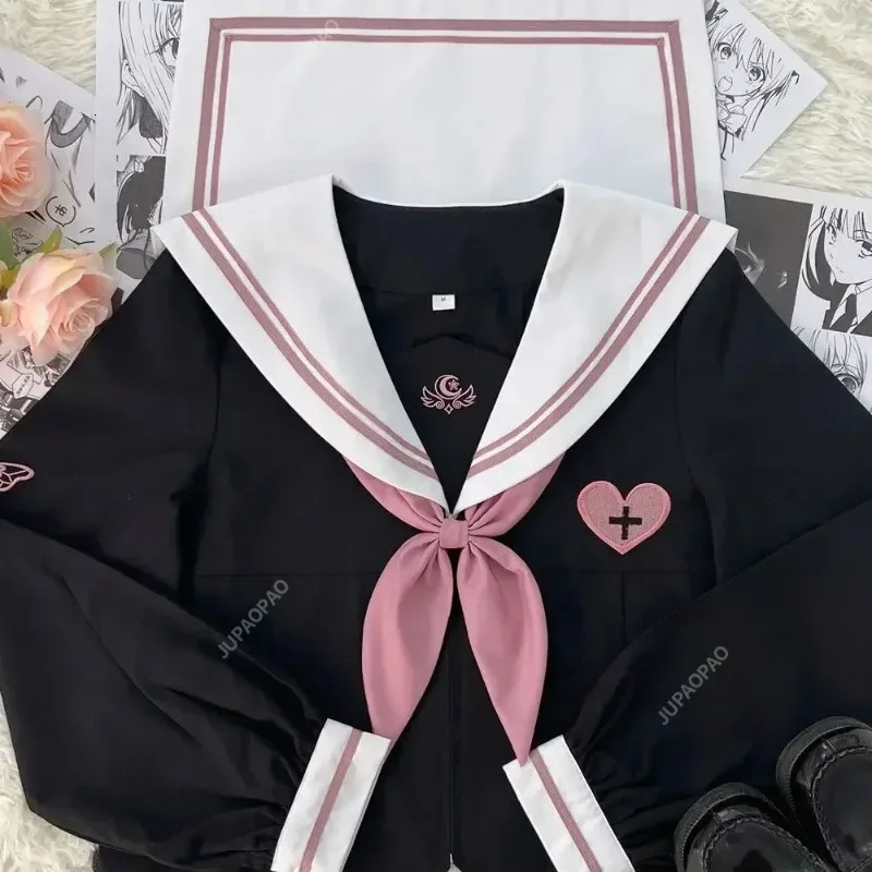 JK Korean Uniform Japanese Student Folding Academy Style School Costume Female Sailor Role Playing Japan 250326