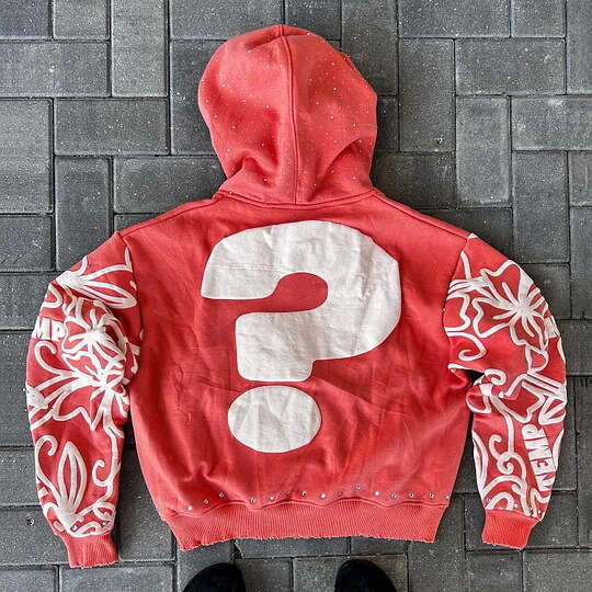 American letter foam printed street trend Y2K destroyed hoodie loose pullover sweatshirt gift for man