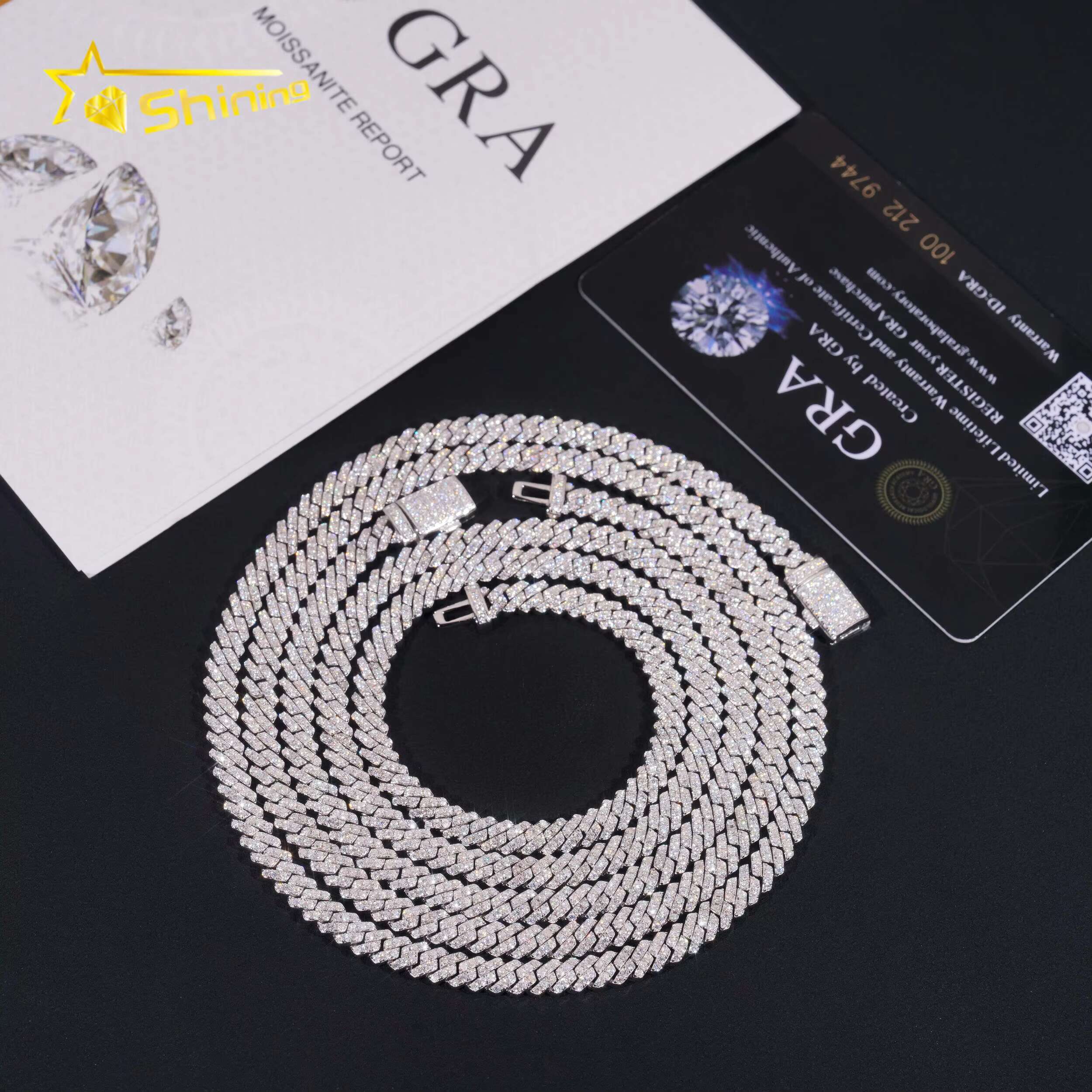 New Style 925 Sterling Silver 5MM VVS Moissanite Diamond Cuban Link Chain Gra Certified Hip Hop Jewelry Iced Out Link Chain Men