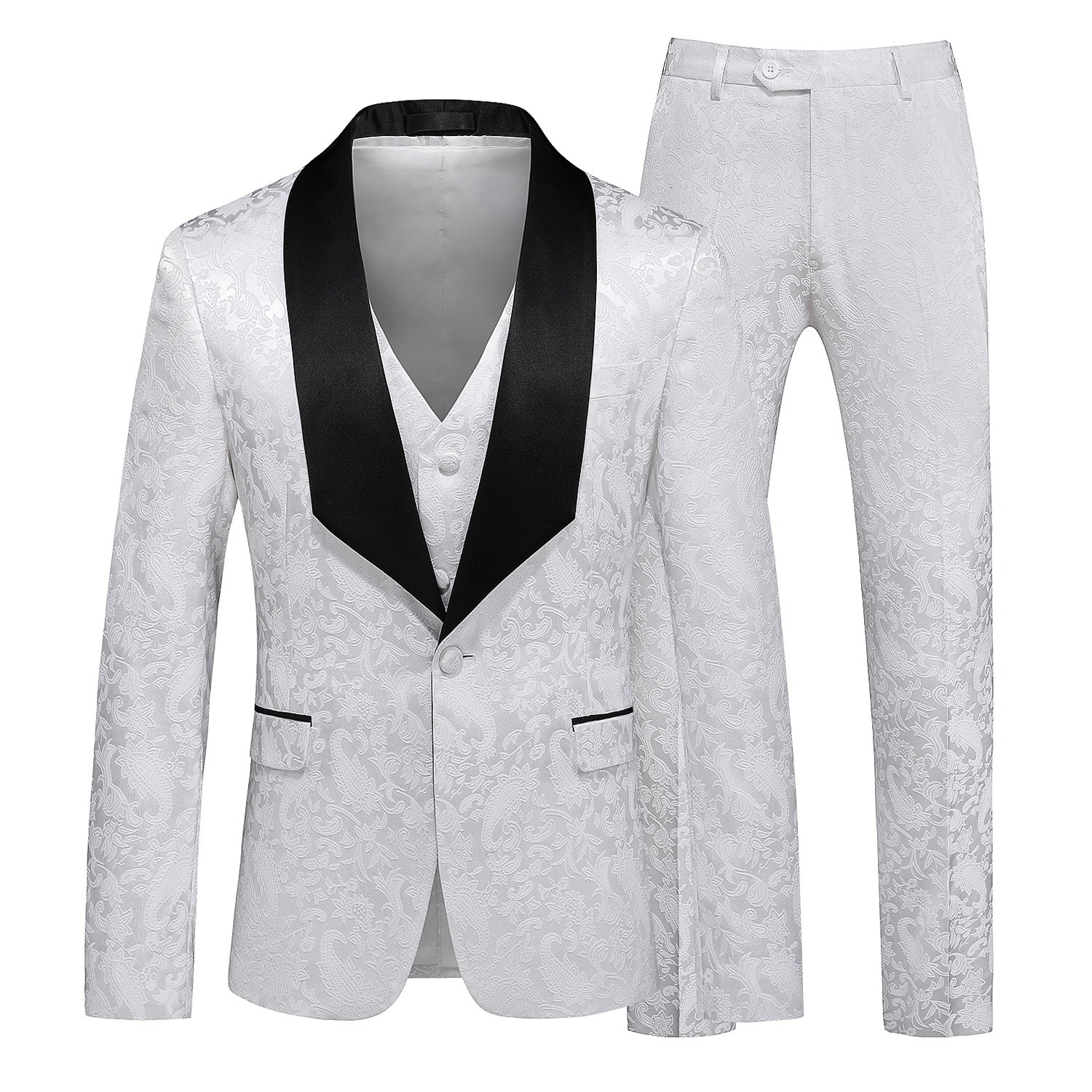Mens Large Size SetVestMens Solid Color Business Banquet Trend Wedding Three Piece Set 250326