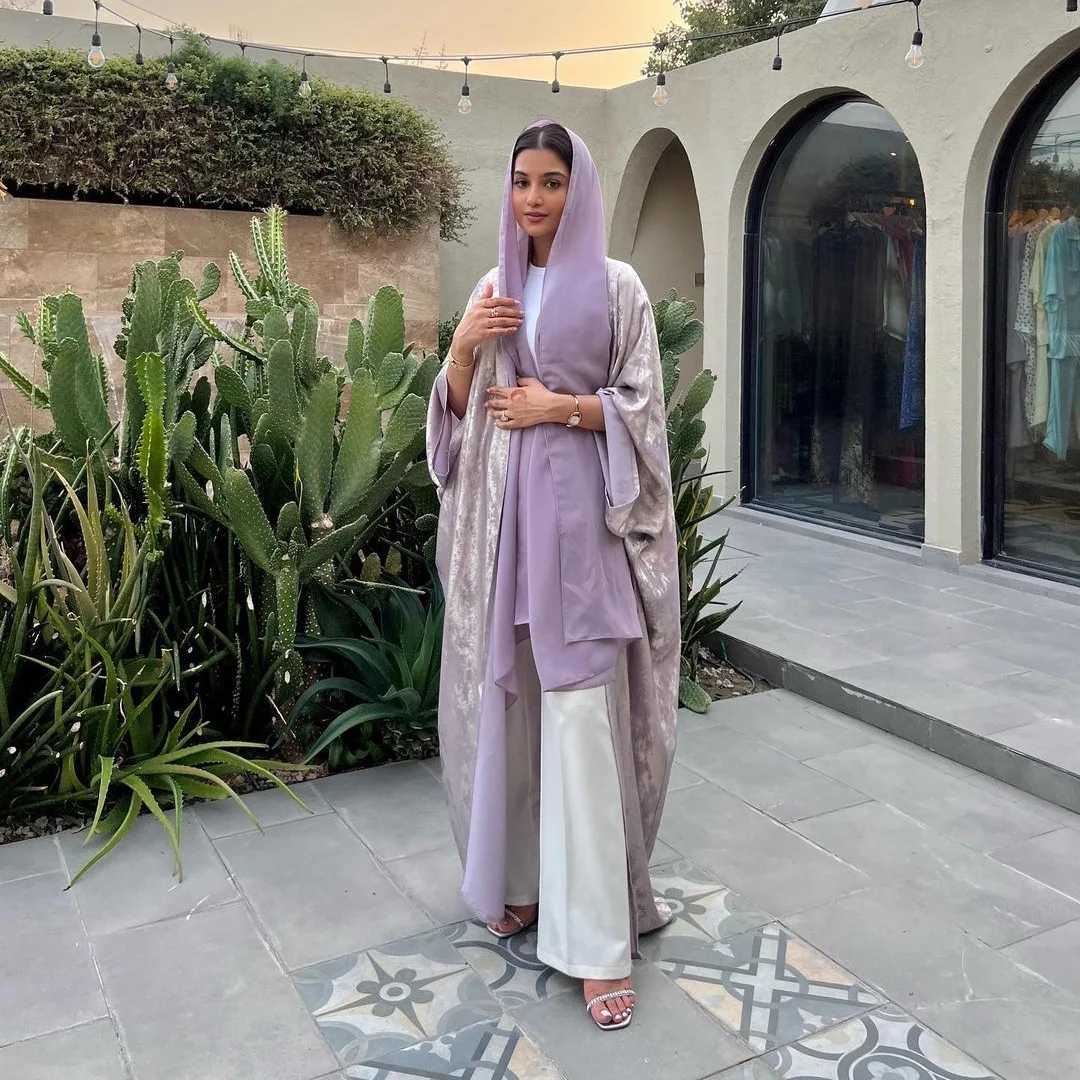 Chic Eid Open Kimono Coat Dubai Luxury Batwing Abaya Modest Dresses Muslim for Women Islam Clothing Ka Robe Femme Musulmane X250514