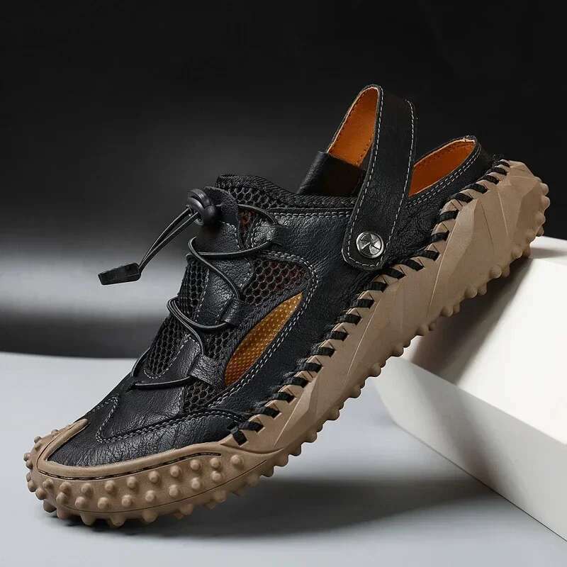 Summer for Men Comfortable Men's Man Beach Sandals Original Brands Shoes Man's Leather Sandal Trend