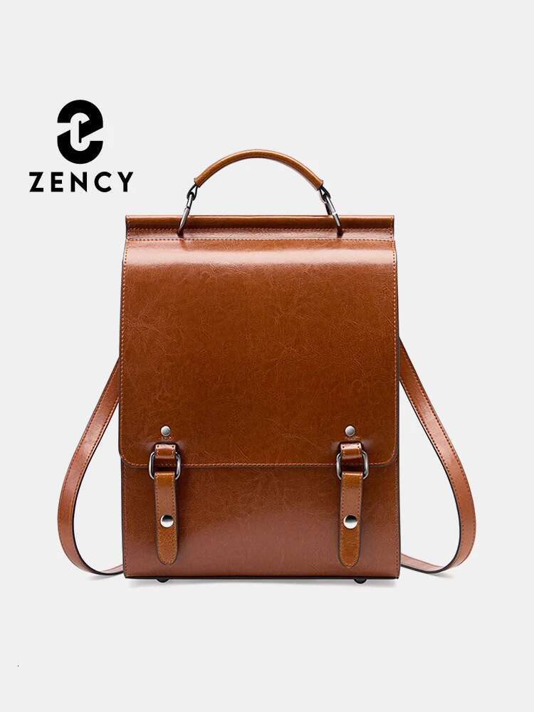 Zency Women's Trend Retro A4 Backpack Preppy Style Student Satchel Laptop School Office Ladies Bags 2024