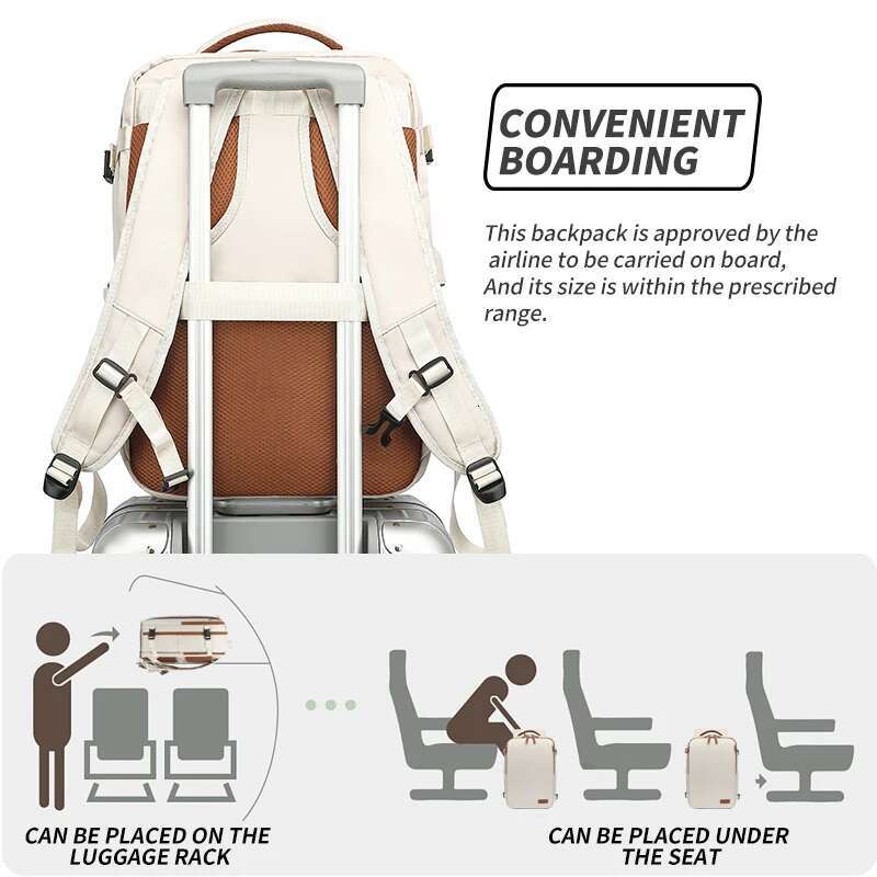 Travel 40X20x30 Cabin Plane Waterproof Expandable Weekender Laptop With USB Port Ryanair Carry-On Women Men Backpack
