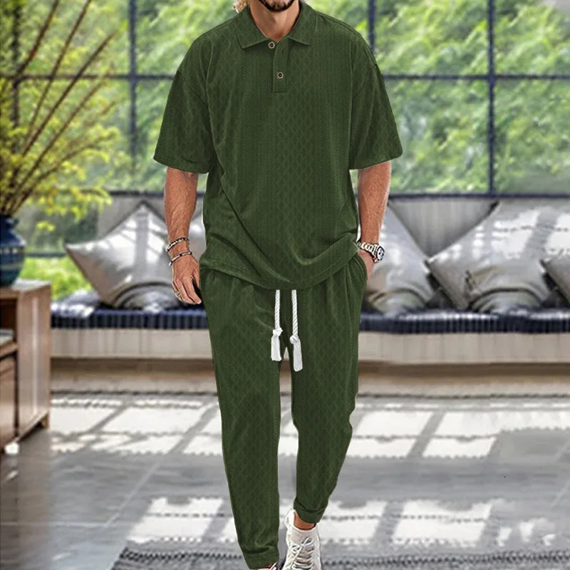 Cross border European and American mens casual collar jacquard knitting settop box for spring summer 24 250326