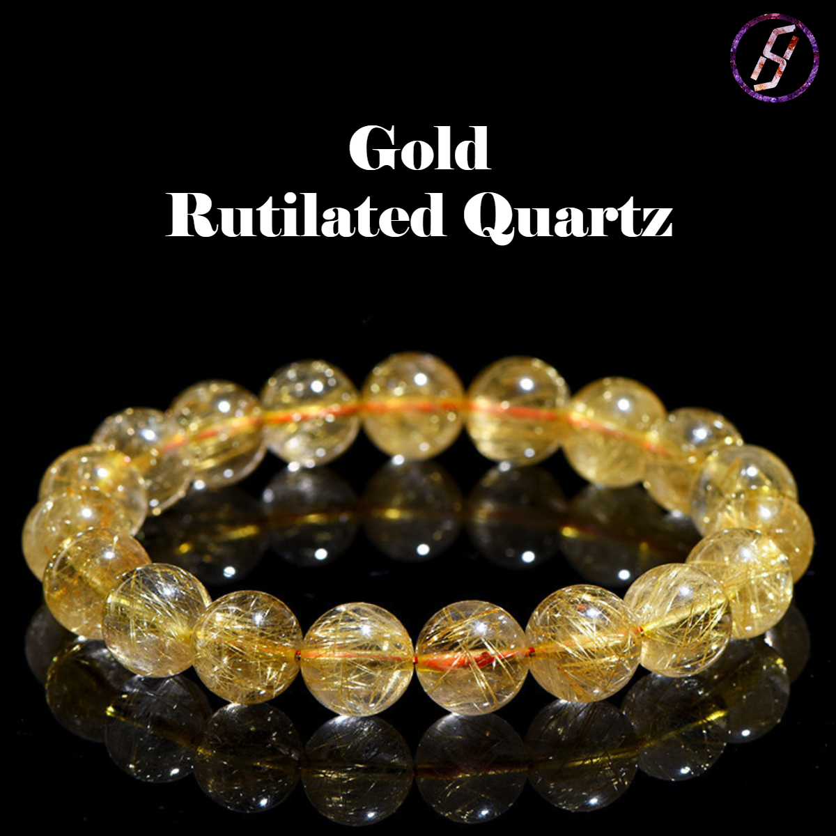 Natural Golden Rutilated Quartz Bracelets Factory Direct Sales Jewlery Designer for Women Super Seven Crystal 7A Grade Rutilated Quartz