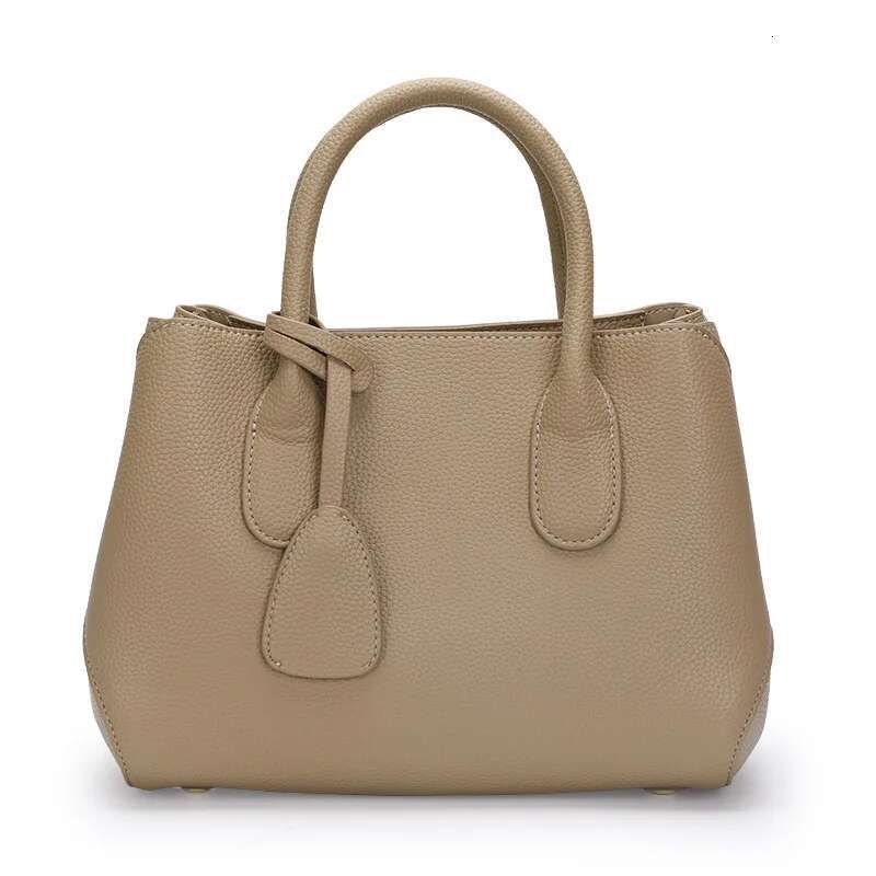 Aidrani Fashion Genuine Leather Women's Large Capacity Handbag Solid Color Multi Functional Shoulder Crossbody Mom's Bag