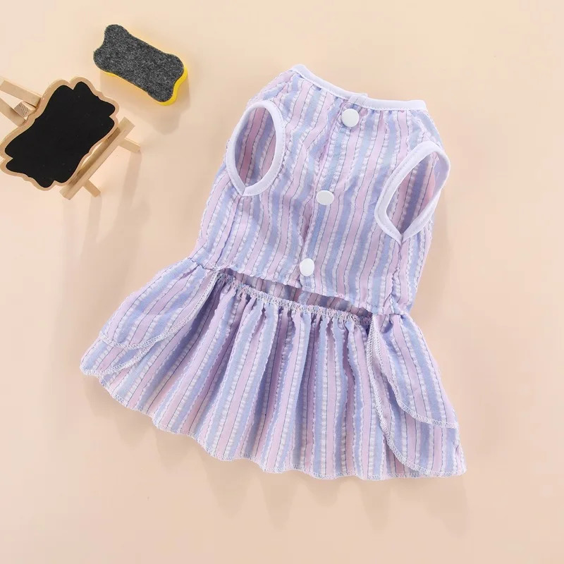 Spring Summer Stripe Sphynx Cat Bow Skirt Cute Pet Dress for Cats Gotas Katten Kedi Dresses mascotas Clothes Clothing vestido 250326