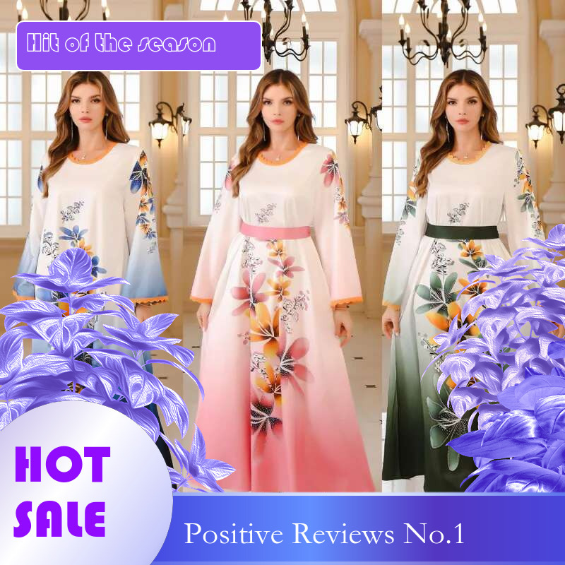 Dongdumaoyi DUBAI Turkse Vrouwen Jurk Abaya Midden Oosten Moslim Strass Gewaad Dameskleding W