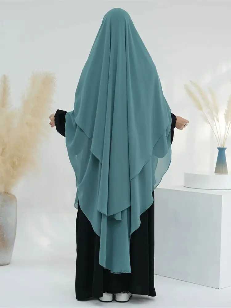 Ramadan Eid Dubai Chiffon Niqab Maxi Khimar Abaya Damen Islam Muslim Hijab Dress Abayas For Women Ka Hijabs Femme Musulmane X2505141