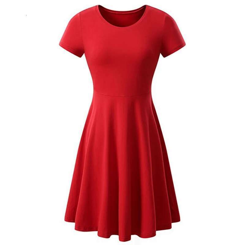 Dongdumaoyi Retro A Lijnjurk Met Korte Mouwen Elegante Vrijetijdsjurk Voor Lente En Zomer Dameskleding WD