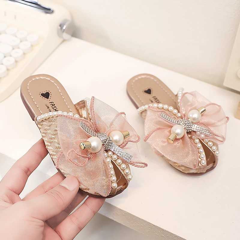 Slipper Summer childrens princess sandals girls lace slippers breathable outdoor wear childrens shoes S25326
