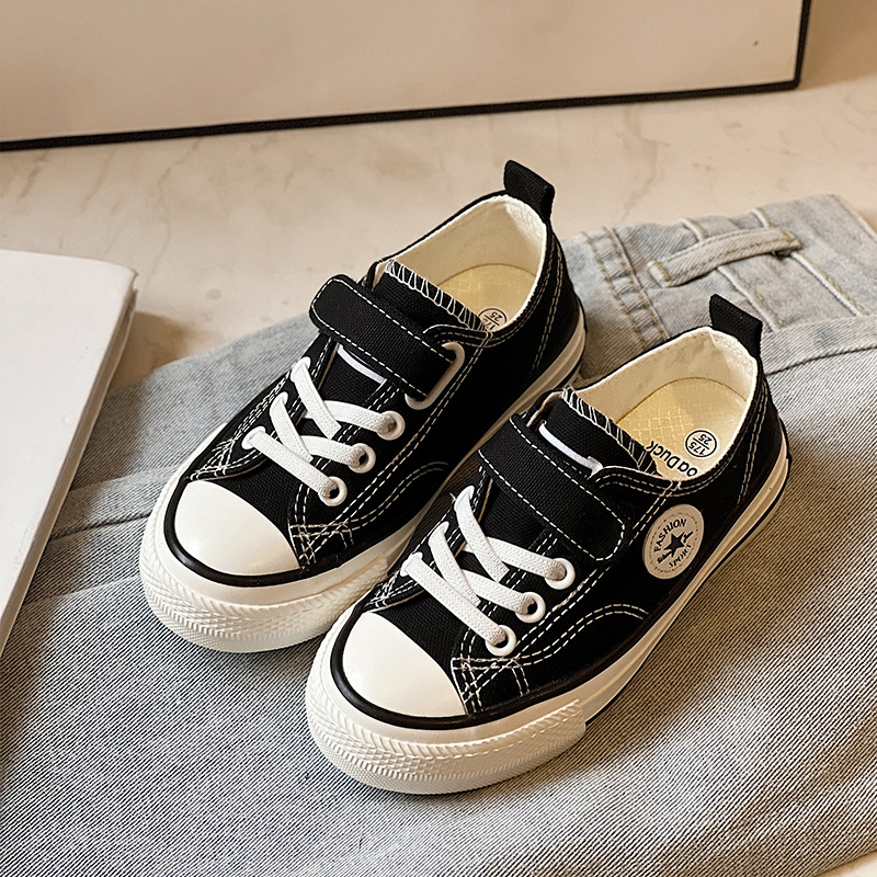 Kids Canvas Shoes High quality Children Casual Lace Up Classic Flats Shoes Happysteps New Boy Shoes Toddler Students Girl Sneakers Size US4c-US5y H024