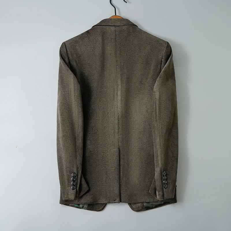 High quality fashionable handsome business casual autumn and winter item thick material set jacket Masculino ultrathin 250326