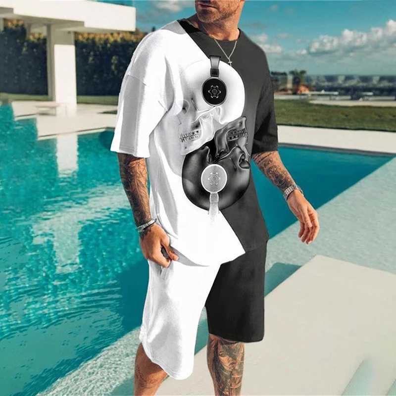 Fashion mens 3D printing eye shadow pattern mens top Y2K style summer casual breathable fresh sportswearXJ250326